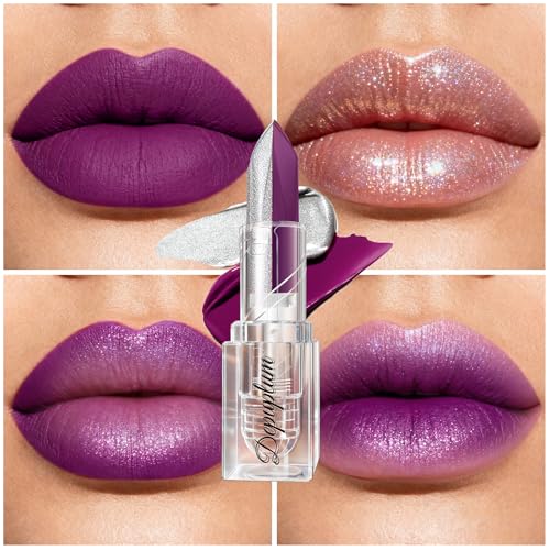 Purple Matte Lipstick Silver Lipstick Ombre Lips Dual Tone