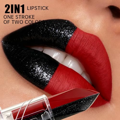 Purple Matte Lipstick Silver Lipstick Ombre Lips Dual Tone