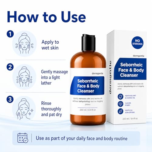 Seborrheic Face & Body Cleanser for Seborrheic Dermatitis - Hydrating Face Wash for All Sk