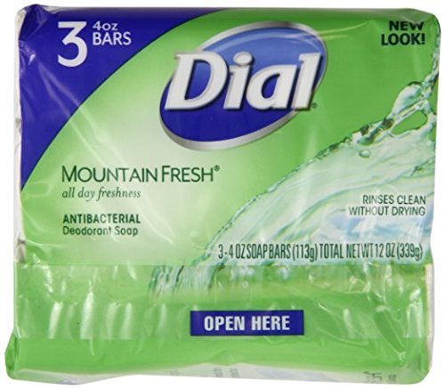Antibacterial Bar Soap, Mountain Fresh, 4 Ounce, 3 Bars