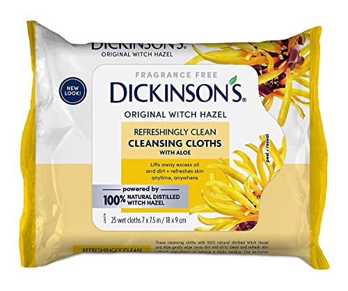 Witch Hazel Cleansing Cloths with Aloe | 25 Ct (Pack of 4)