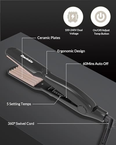 Hair Crimper for Volumizing Fluffy Hairstyle Ceramic Plates