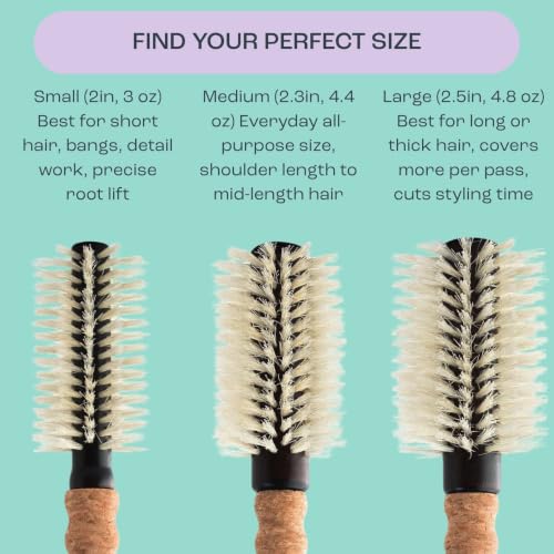 Round Hair Brush Boar and Nylon Medium 2.3 inch