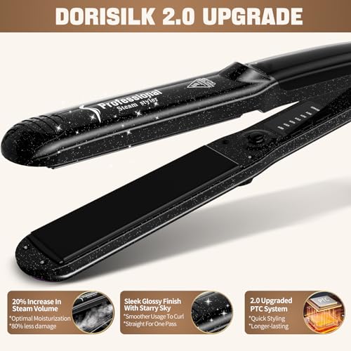 Upgraded Steam Straighteners Professional Salon Ceramic Tourmaline