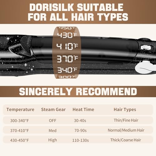 Upgraded Steam Straighteners Professional Salon Ceramic Tourmaline