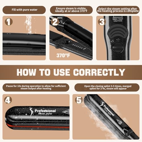 Upgraded Steam Straighteners Professional Salon Ceramic Tourmaline