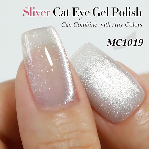 cat eye gel polish 15ml silver with magnet
