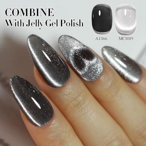 cat eye gel polish 15ml silver with magnet