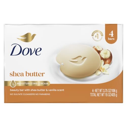 Beauty Bar Soap Shea Butter 4 Count 3.75 oz