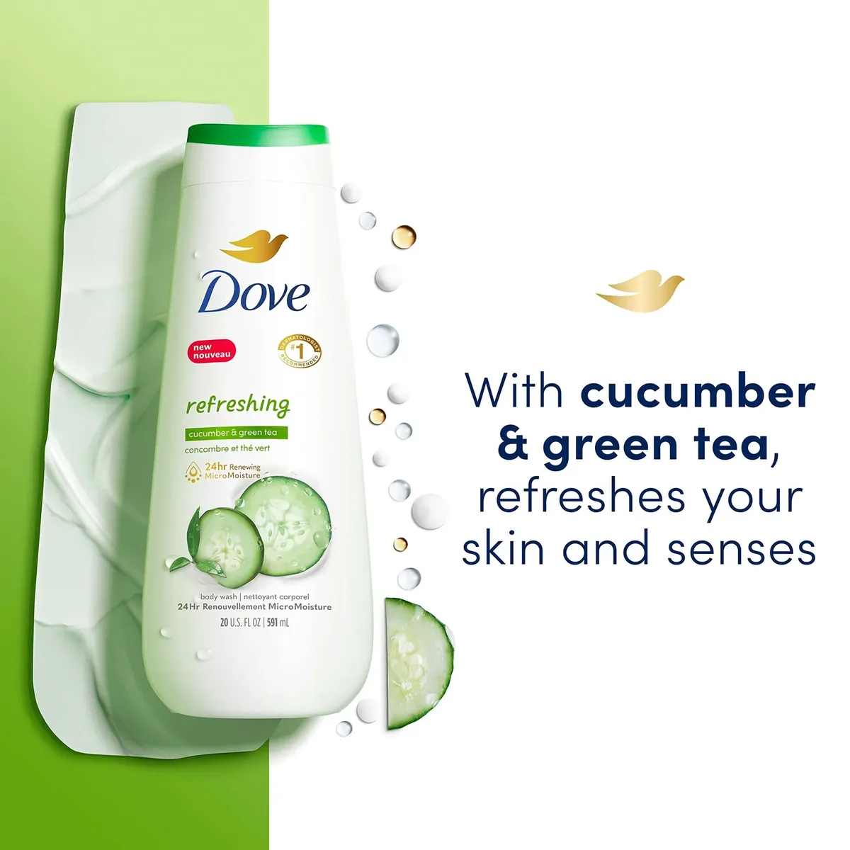 Cucumber & Green Tea Body Wash, 4-Count