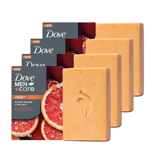 DOVE MEN Cleansing Bar Soap Blood Orange + Sea Salt 4 Bars