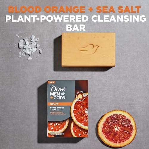 DOVE MEN Cleansing Bar Soap Blood Orange + Sea Salt 4 Bars