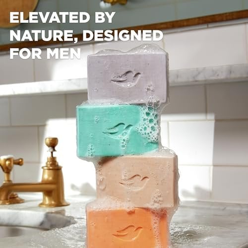 DOVE MEN Cleansing Bar Soap Blood Orange + Sea Salt 4 Bars