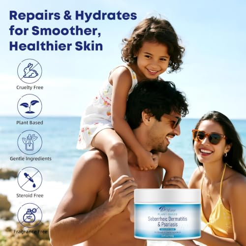 Seborrheic Dermatitis Care Cream - Dry Scalp Face & Body Moisturizer with Anti Itch & Dand