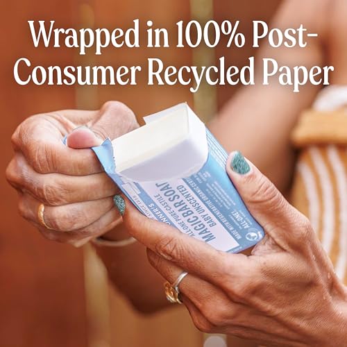 Pure-Castile Bar Soap (Baby Unscented, 5 ounce, 2-pack) - Made with Organic Oils, For Face, Body, Hair, Gentle for Sensitive Skin, Babies, No Added Fragrance, Biode