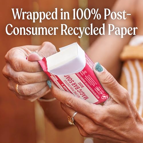 Pure-Castile Magic Bar Soaps - Made with Regenerative Organic Certified Oils - For Face, Body, Hair- Vegan Soap Bars for Men & Women - Rose 2 pack, 5 oz