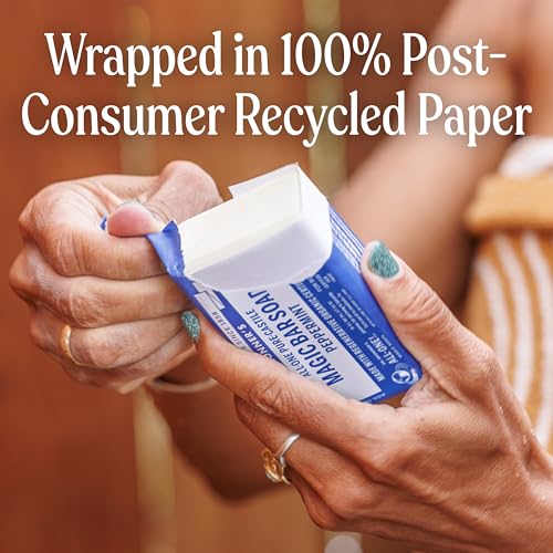 Pure-Castile Magic Bar Soaps (Peppermint, 5oz, 2-Pack) – Made with Regenerative Organic Certified Oils, Soap Bars for Men & Women, Gentle for Face & Body, Vegan, Non-