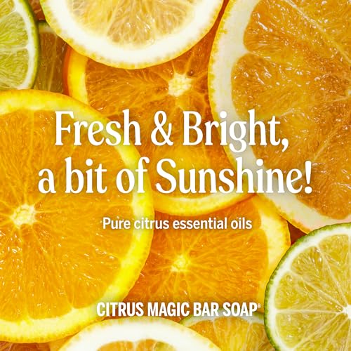 Pure-Castile Magic Soap Bar (Citrus, 5 oz, 6-Pack)- Bath Soap with Regenerative Organic Certified Oils - For Face, Body & Hair - Gentle, Vegan - Bars for Men & Women