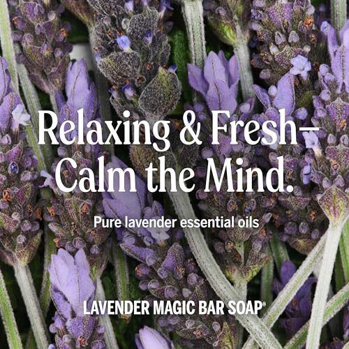 Pure-Castile Magic Soap Bars (Lavender, 5 oz, 6-Pack)- Bath Soap with Regenerative Organic Certified Oils- For Face, Body & Hair - Gentle, Biodegradable, Vegan- Bar S