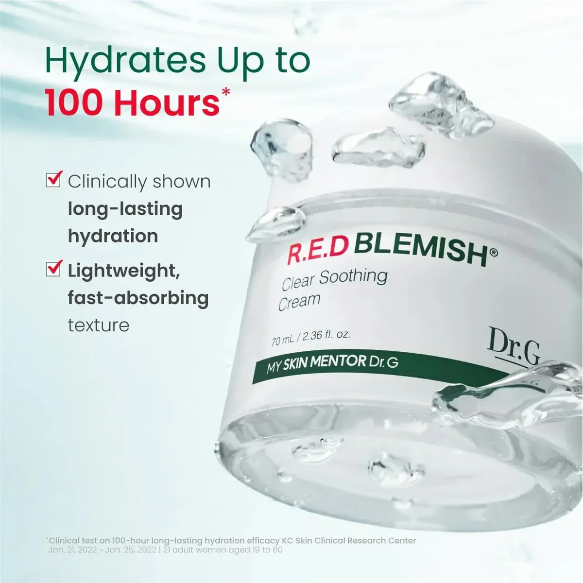 R.E.D. Blemish Clear Soothing Cream - Calming Korean Moisturizer for Redness