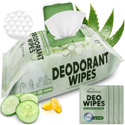 XL Deodorant Wipes 60ct 8x8