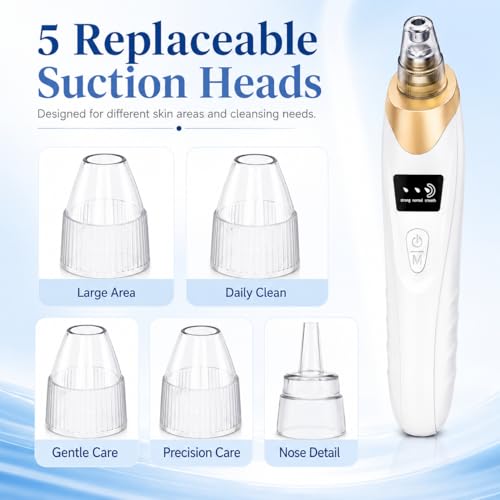 Blackhead Remover Vacuum USB Pore Vacuum 5 Suction Heads Khaki