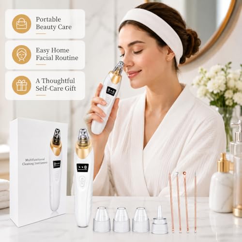 Blackhead Remover Vacuum USB Pore Vacuum 5 Suction Heads Khaki