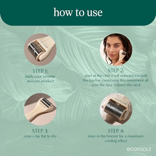 EcoTools Ice Roller, Stainless Steel Facial Roller,