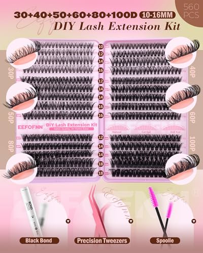 Lash Clusters Kit 560pcs Wispy Eyelash Clusters 30-1