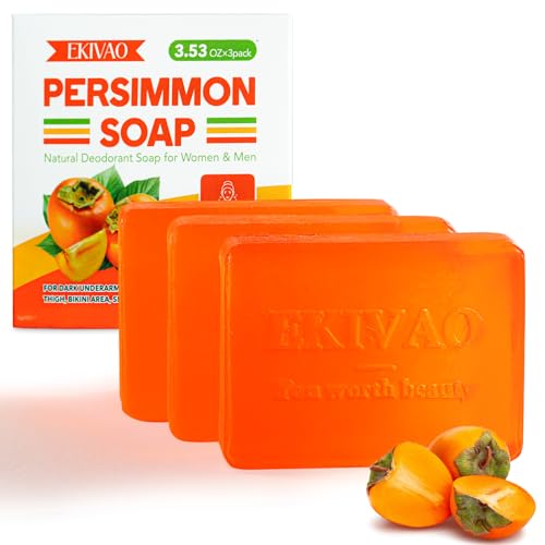 3Pack Natural Persimmon Soap Bar for Body Odor Control