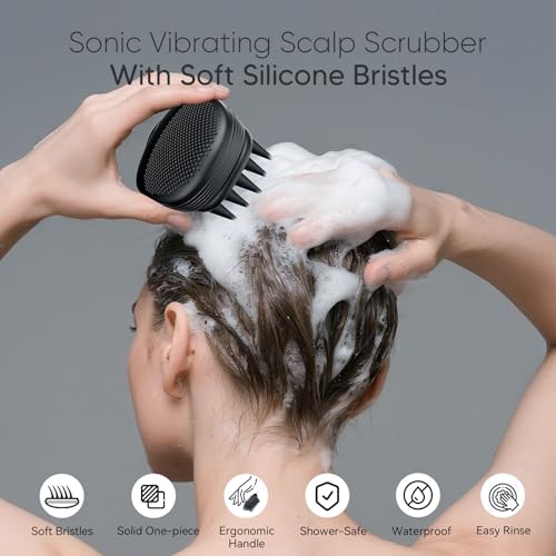 Sonic Vibrating Scalp Massager Shampoo Brush Electric Silicone