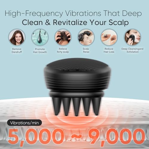 Sonic Vibrating Scalp Massager Shampoo Brush Electric Silicone