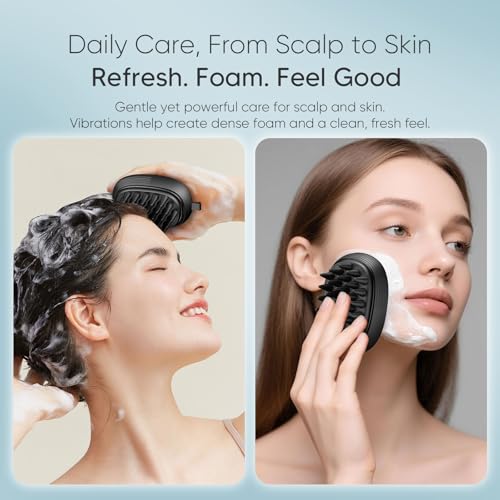 Sonic Vibrating Scalp Massager Shampoo Brush Electric Silicone