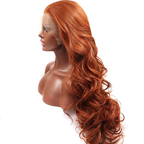 Copper Red Long Wavy Lace Front Wig
