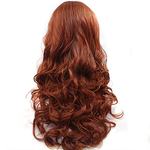 Copper Red Long Wavy Lace Front Wig