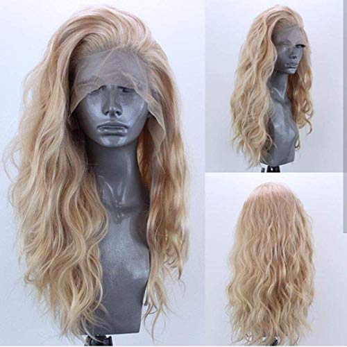 Long Curly Golden Blonde Lace Front