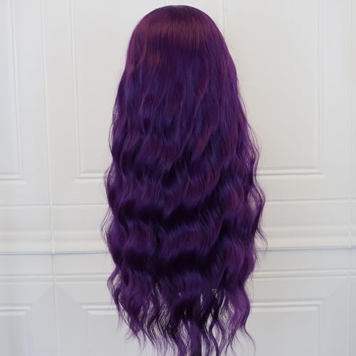 Long Wavy Purple Lace Front Wig