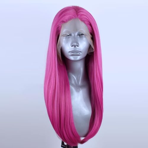 Pink Long Straight Lace Front Wig