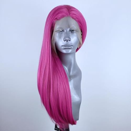 Pink Long Straight Lace Front Wig
