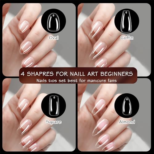 1000PCS Nail Tips Clear False Nails Full Cover for Acrylic Nails