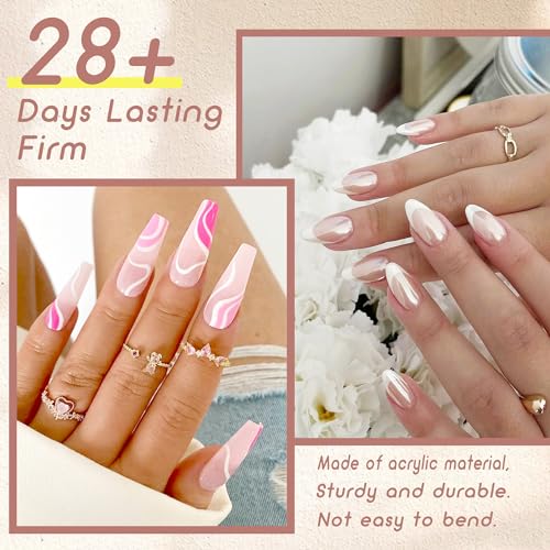 1000PCS Nail Tips Clear False Nails Full Cover for Acrylic Nails