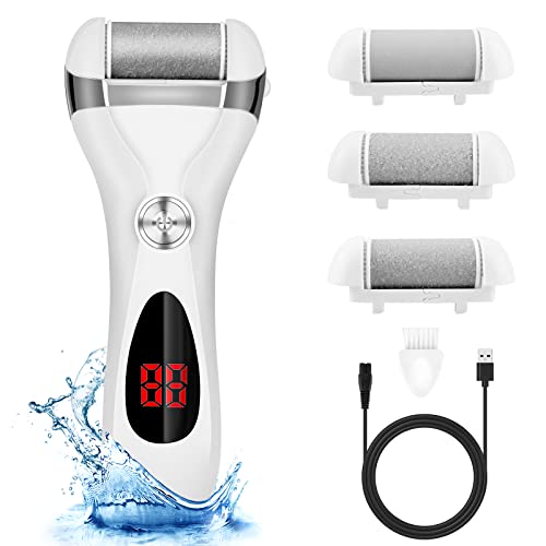 Electric Foot Callus Remover Kit Rechargeable 3 Grinding Heads Waterproof
