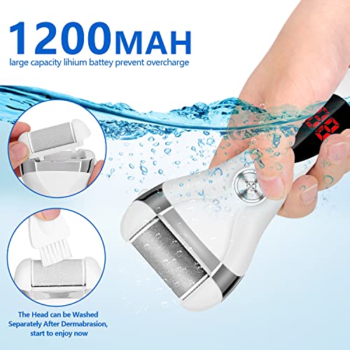 Electric Foot Callus Remover Kit Rechargeable 3 Grinding Heads Waterproof