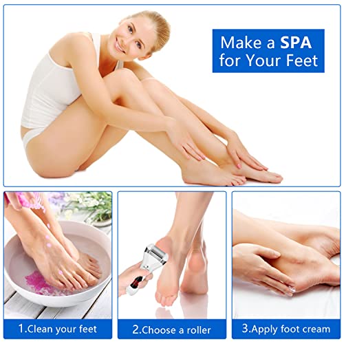 Electric Foot Callus Remover Kit Rechargeable 3 Grinding Heads Waterproof