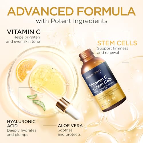 Vitamin C Serum for Face with Stem Cells & Hyaluronic Acid 1 Oz
