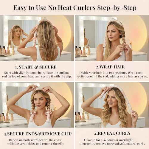 ENNUFO Heatless Curls Overnight Hair Curler, Soft Bl
