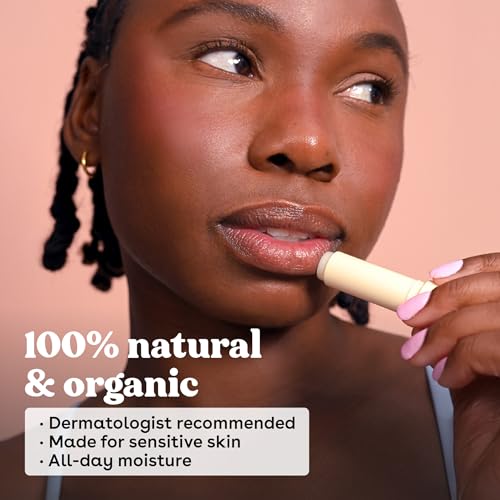 100% Natural & Organic Lip Balm Sticks - Vanilla Bean, All Natural Lip Balm, All-Day Moisture, Dermatologist Recommended, 0.14 oz, 2-Pack