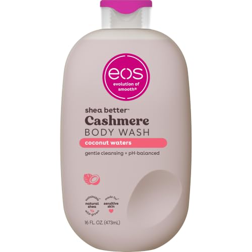 Cashmere Body Wash – Coconut Waters, Moisturizing Body Wash, Creamy Gel Formula, with Shea Butter, Glycerin, Vitamin E, pH Balanced, Sensitive Skin, Vegan, 16 fl oz