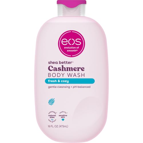 Cashmere Body Wash – Fresh & Cozy, Moisturizing Body Wash, Creamy Gel Formula, with Shea Butter, Glycerin, Vitamin E, pH Balanced, Sensitive Skin, Vegan, 16 fl oz