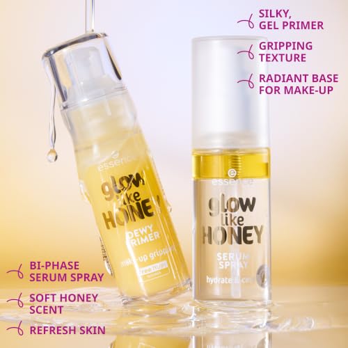 essence Glow Like Honey Dewy Primer, Hydrating & Gripping, Vegan